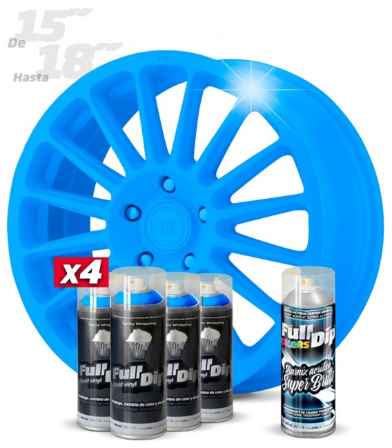 Pack 4 Sprays de 400ml Color AZUL KINGSLEY + 1 Spray BRILLO