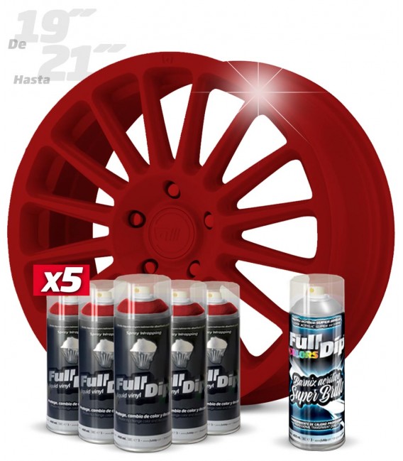 Pack 5 Sprays de 400ml Color ROJO CARMIN + 1 Spray BRILLO