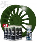 Pack 5 Sprays de 400ml Color VERDE MILITAR + 1 Spray BRILLO