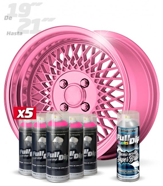 Pack 5 Sprays de 400ml Color ROSA METALIZADO + 1 Spray BRILLO