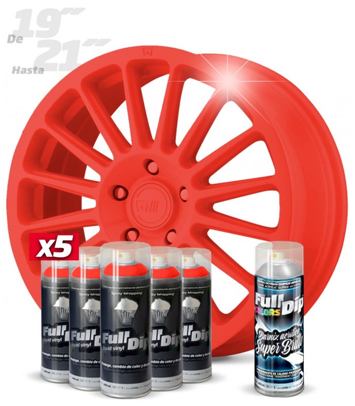 Pack x5 Sprays FullDip® color ROJO BRILLANTE