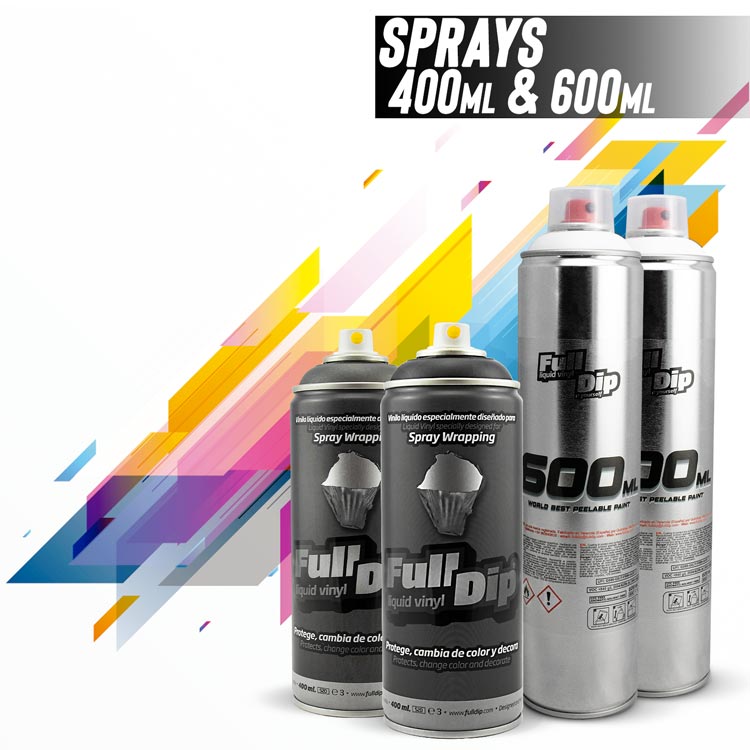 Pack x4 Sprays FullDip® color NEGRO BRILLANTE